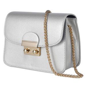 Small Evening Bags for Women Crossbody Bag Chain - Silver